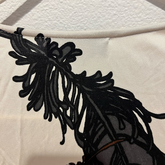 Hale Bob silk wrap dress feather pattern Small - Picture 6 of 8